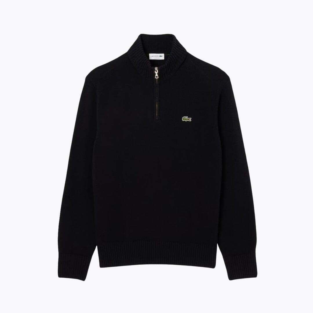 LC Zipped High Neck Carded Wool Sweater